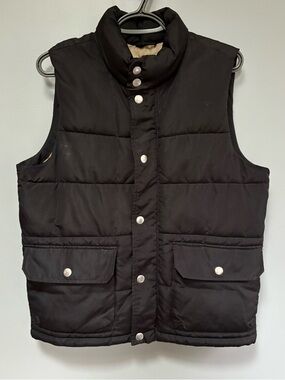 Old Navy Men’s Black Quilted Puffer Vest Zipper Button Size Small